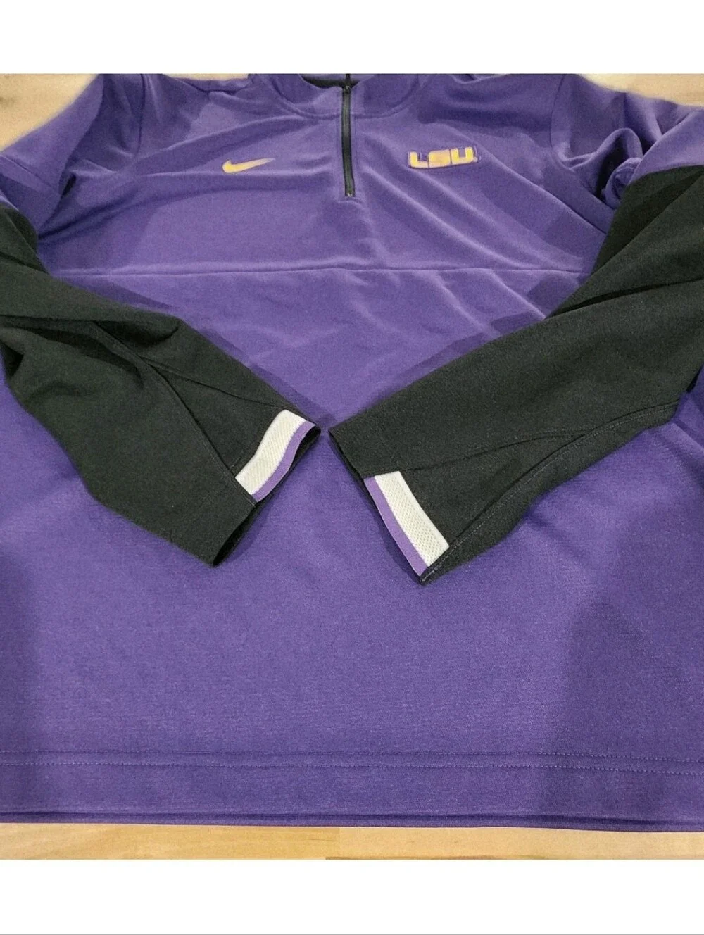 LSU Nike 1/4 Zip Pullover Shirt Men's Size XL Long Sleeve On Field